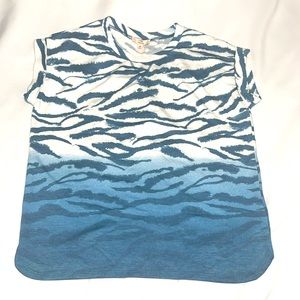 Como Vintage Tiger Striped Blue Sweater Blouse